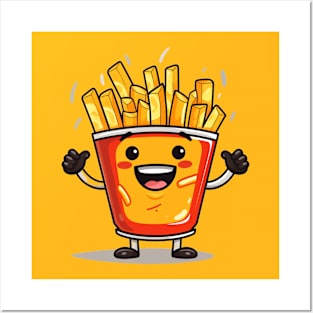 kawaii french fries T-Shirt cute potatofood Posters and Art